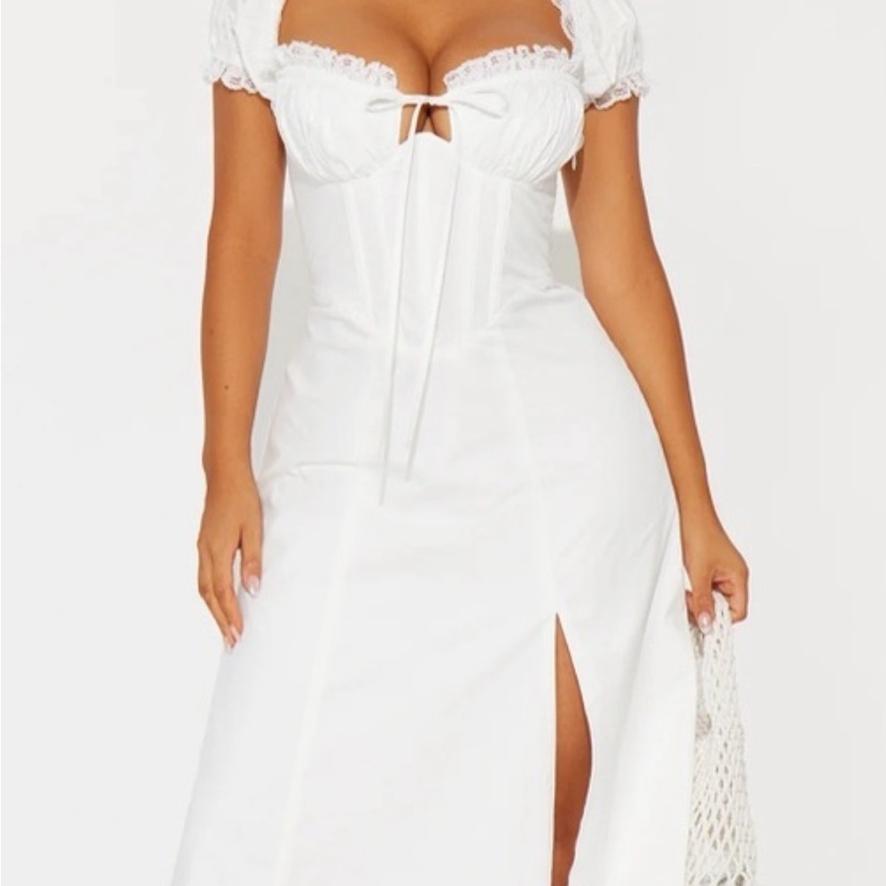 Fashion Nova White Midi Dress